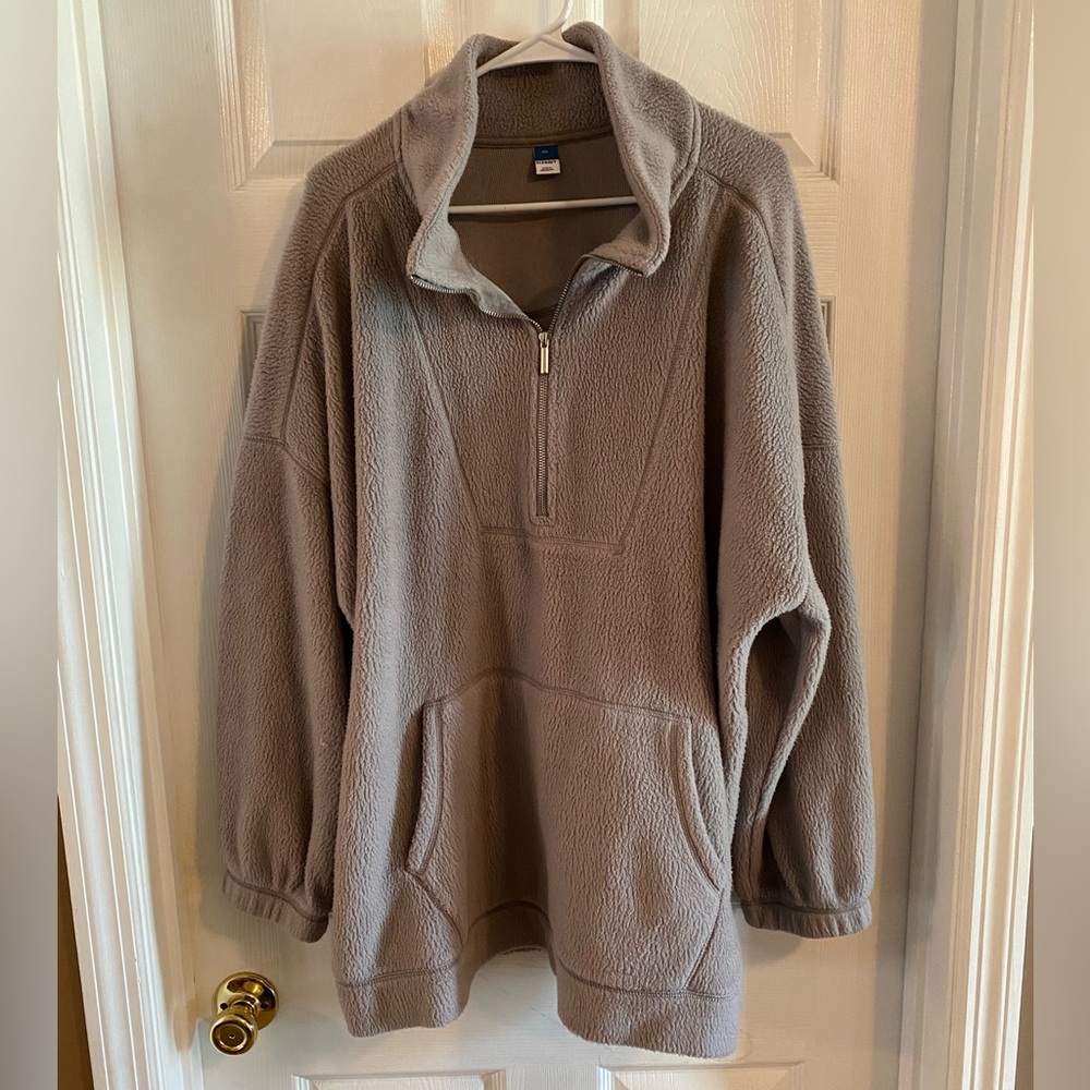 Old Navy Women's Gray Quarter-Zip Hoodie